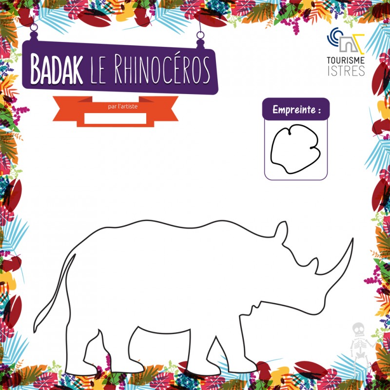 Coloriage Badak le Rhinocéros