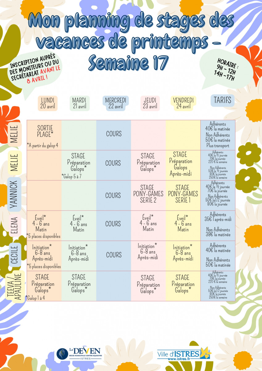 Stages de printemps au Centre équestre du Deven_Istres