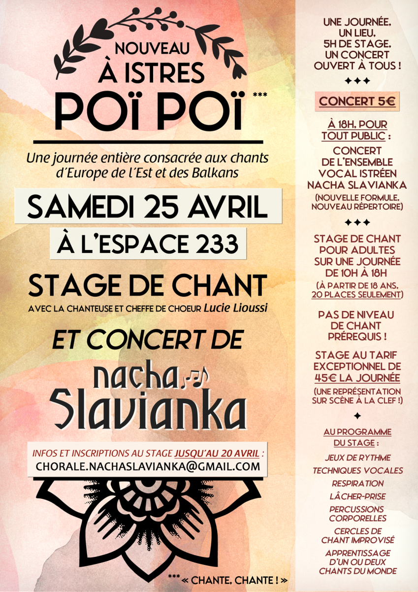 Poï Poï : une journée dédiée aux chants de l'Europe de l'Est et des Balkans_Istres