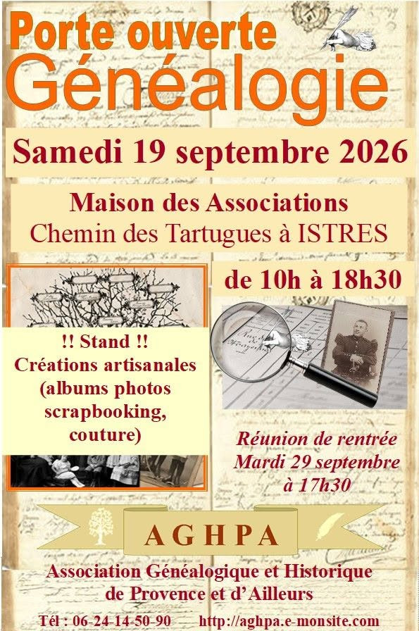 Portes ouvertes de l'association généalogique AGHPA_Istres - © AGHPA Portes ouvertes de l'association généalogique AGHPA_Istres