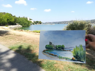 Saisir les paysages provençaux au dessin aquarellé_Istres