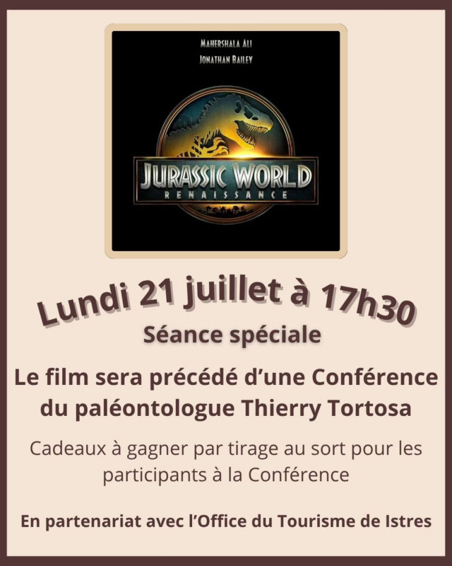 Conférence : Jurassic World, de la fiction à la réalité - suivie du film au cinéma_Istres