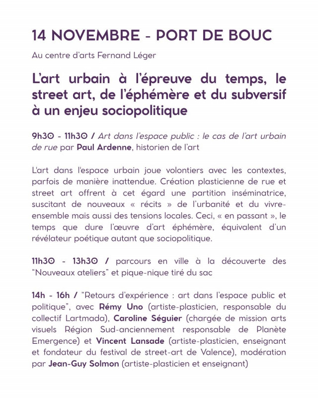 Journées pro : L’Art Urbain, une histoire métropolitaine de l’art dans l’espace public_Istres