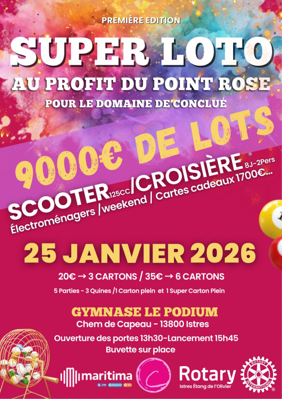 Super Loto solidaire du Rotary club Istres au profit du Point Rose_Istres