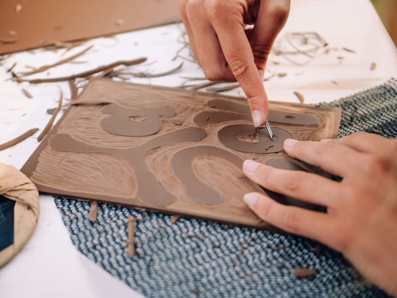 Exemple de visuel d'atelier de linogravure
