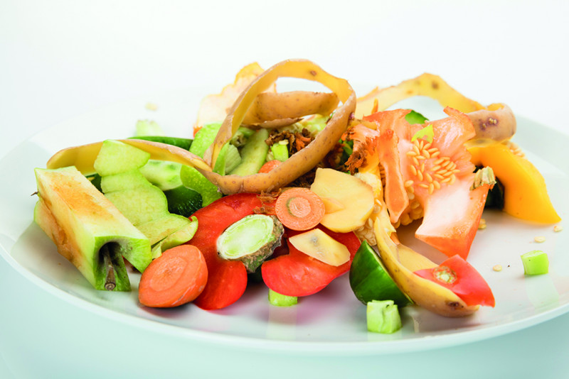 Photo d'épluchures de légumes dans une assiette